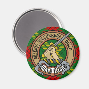 Clan MacMillan Crest over Tartan Magneet