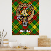 Clan MacMillan Crest over Tartan Poster (Keuken)