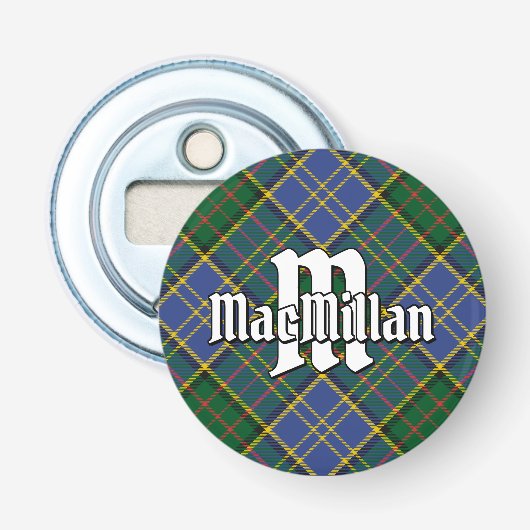 Clan MacMillan Hunting Tartan Button Flesopener (Voorkant)