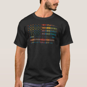 Clan MacMillan Schotse tartan US vlag kilt Schotla T-shirt