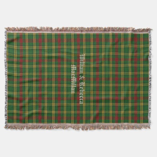Clan MacMillan Tartan Pset Custom Throw Blanket Deken (Voorkant)