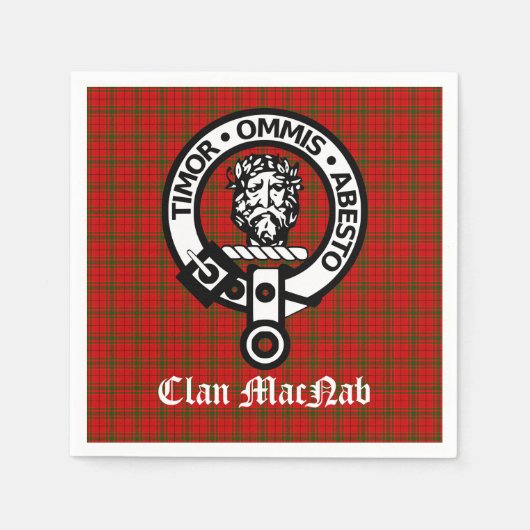 Clan MacNab Crest Badge en Tartan Servet (Voorkant)