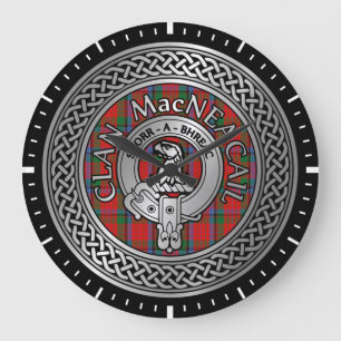 Clan MacNeacail   MacNicol Crest & Tartan Knot Grote Klok