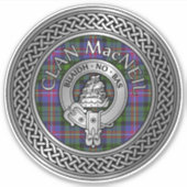 Clan MacNeil Crest & Tartan Knot Sticker (Voorkant)