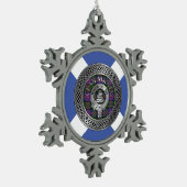 Clan MacNeil Crest & Tartan Knot Tin Sneeuwvlok Ornament (Links)