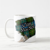 Clan MacNeil Tartan Paint Brush Cup Mug (Gauche)