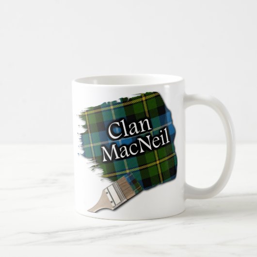 Clan MacNeil Tartan Paint Brush Cup Mug (Droite)