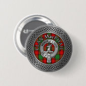 Clan MacPhail Crest & Tartan Knot Ronde Button 5,7 Cm (Voorkant /achterkant)