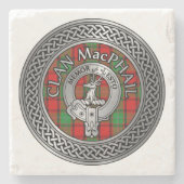 Clan MacPhail Crest & Tartan Knot Stenen Onderzetter (Voorkant)
