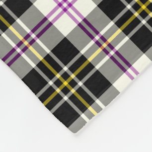 Clan MacPherson Black, White & Paars Dress Tartan Fleece Deken
