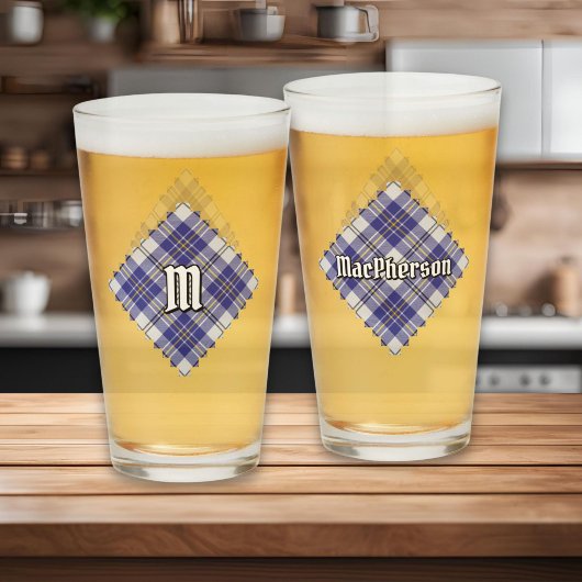 Clan MacPherson Blauw Jurk Tartan Glas