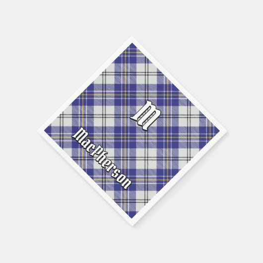 Clan MacPherson Blauw Jurk Tartan Servetten (Hoek)