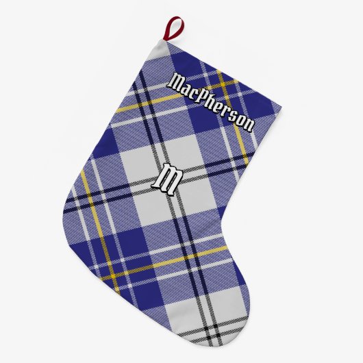 Clan MacPherson Blauwe Jurk Tartan Grote Kerstsok (Voorkant (Hangend))