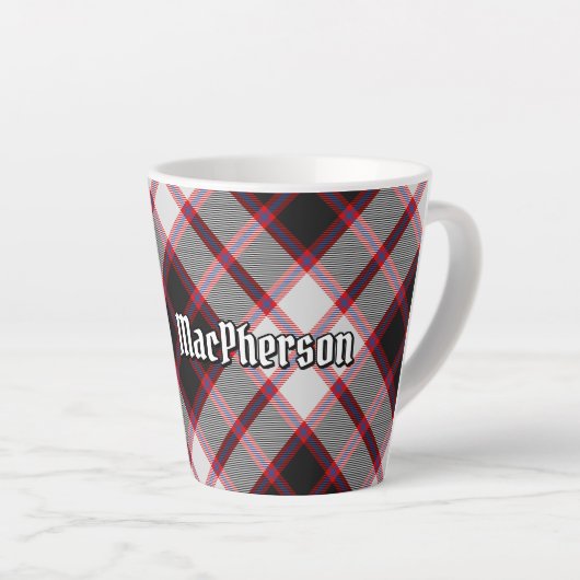 Clan MacPherson Chasse Tartan Latte Mug (Angle droit)