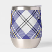Clan MacPherson Crest over blauwe jurk Tartan (Links)