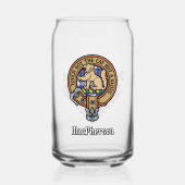 Clan MacPherson Crest over blauwe jurk Tartan Blikvorm Glas (Voorkant)