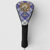Clan MacPherson Crest over blauwe jurk Tartan Golfheadcover (Voorkant)