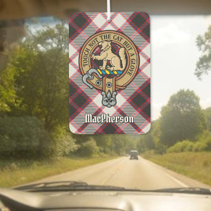 Clan MacPherson Crest over de jacht op Tartan Luchtverfrisser