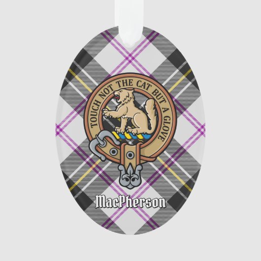 Clan MacPherson Crest over Dress Tartan Ornament (voorkant)