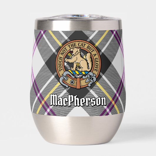 Clan MacPherson Crest over Jurk Tartan (Voorkant)