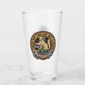 Clan MacPherson Crest over Jurk Tartan Glas (Voorkant)