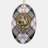 Clan MacPherson Crest over Jurk Tartan Keramisch Ornament (Links)