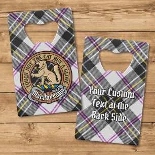 Clan MacPherson Crest over Jurk Tartan Kredietkaart Flessenopener