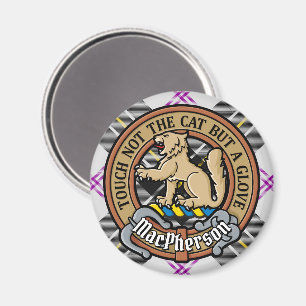 Clan MacPherson Crest over Jurk Tartan Magneet