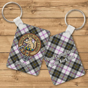 Clan MacPherson Crest over Jurk Tartan Sleutelhang Sleutelhanger