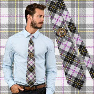 Clan MacPherson Crest over Jurk Tartan Stropdas