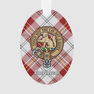Clan MacPherson Crest over rode jurk Tartan Ornament