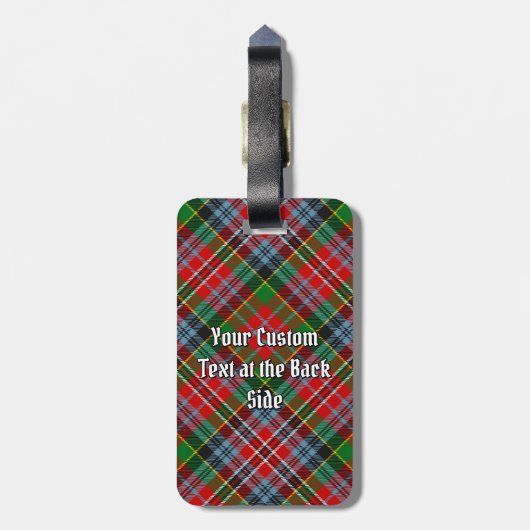 Clan MacPherson Crest over Tartan Bagagelabel (Achterkant verticaal)