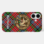 Clan MacPherson Crest over Tartan iPhone Case (Achterkant (horizontaal))