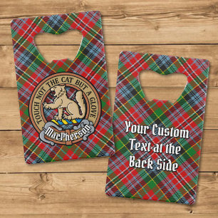 Clan MacPherson Crest over Tartan Kredietkaart Flessenopener