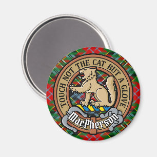 Clan MacPherson Crest over Tartan Magneet
