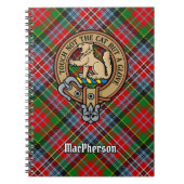 Clan MacPherson Crest over Tartan Notitieboek (Voorkant)