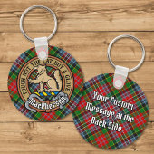 Clan MacPherson Crest over Tartan Sleutelhanger