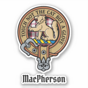 Clan MacPherson Crest sur la chasse Sticker Tartan