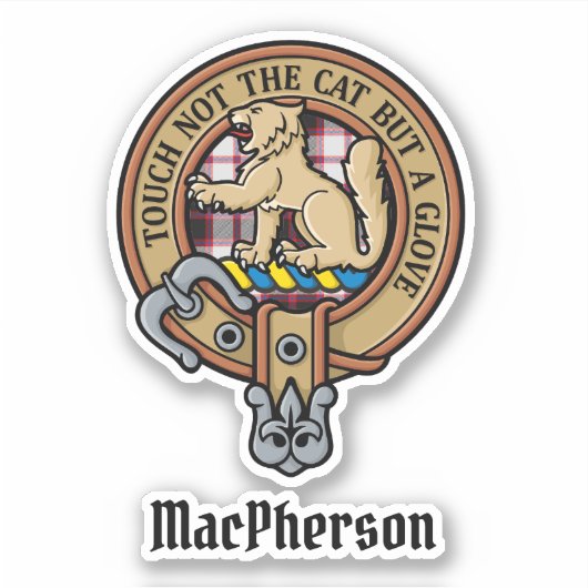 Clan MacPherson Crest sur la chasse Sticker Tartan (Devant)