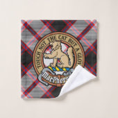 Clan MacPherson Crest sur la chasse Tartan (Gant de toilette)