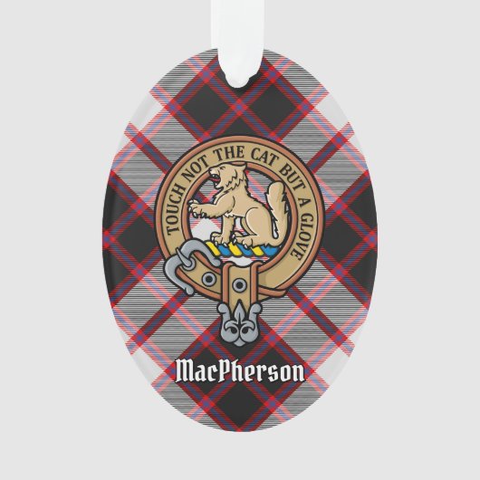 Clan MacPherson Crest sur la chasse Tartan Ornamen (devant)