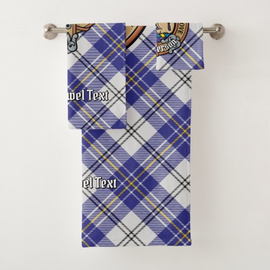 Clan MacPherson Crest sur la robe bleue Tartan (En situation)
