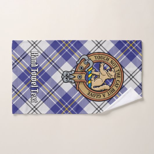 Clan MacPherson Crest sur la robe bleue Tartan (Serviette à main)