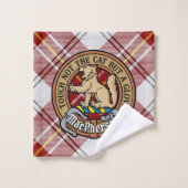 Clan MacPherson Crest sur la robe rouge Tartan (Gant de toilette)