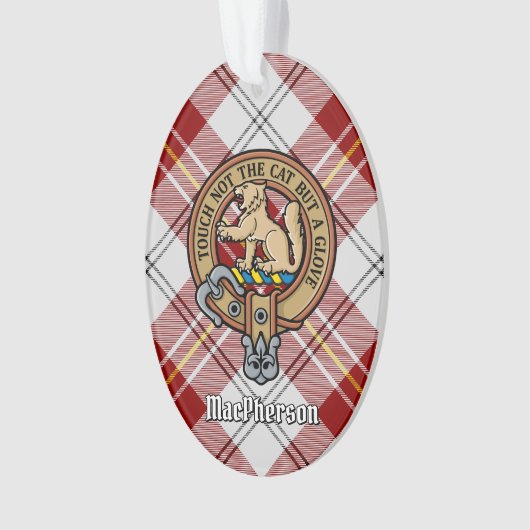 Clan MacPherson Crest sur la robe rouge Tartan (devant)