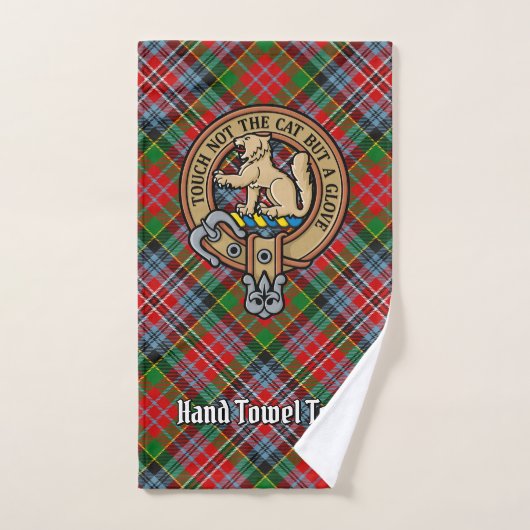 Clan MacPherson Crest sur Tartan (Serviette à main)