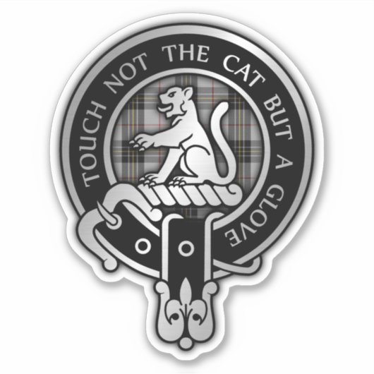 Clan MacPherson Crest & Tartan Sticker (Devant)