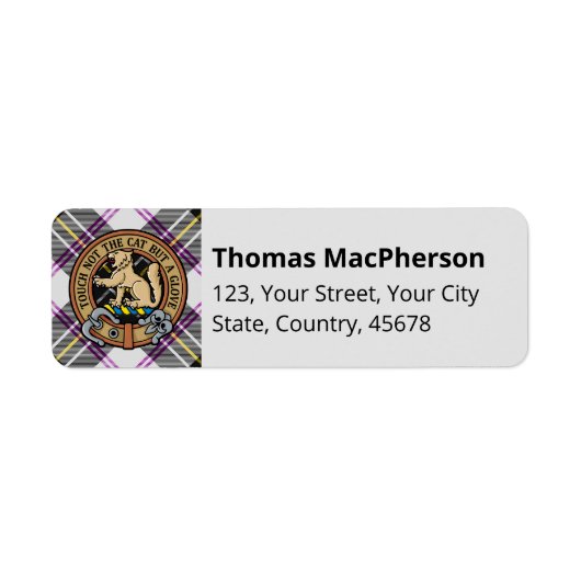 Clan MacPherson habit Tartan Étiquette (Devant)