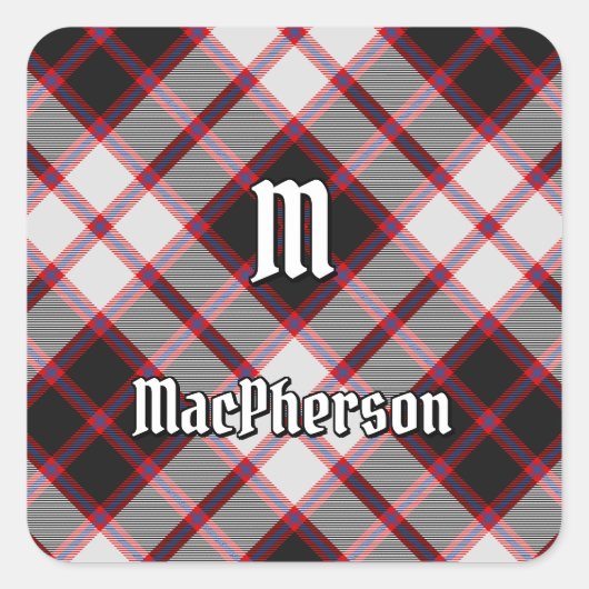 Clan MacPherson Jacht Tartan Square Sticker (Voorkant)