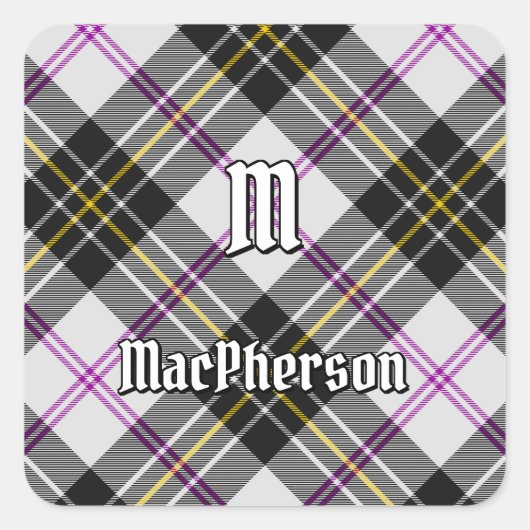 Clan MacPherson Jurk Tartan Vierkante Sticker (Voorkant)